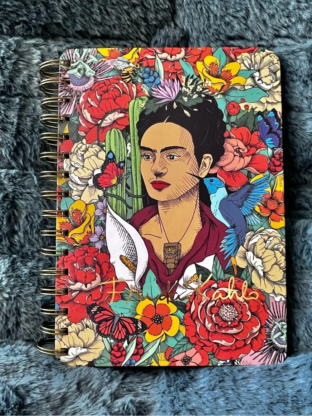 Frida Kahlo Floral Spiral Notebook Journal | Floral Art Hardcover Notebook - Picture 4 of 6